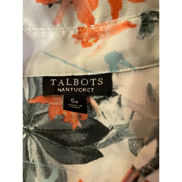Talbots Nantucket Blouse Womens SP Petites Used Floral - Picture 7 of 16